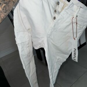 Purple Men's Skinny Jeans - White